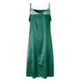 thumbnail image 5 of IQPE Women‘s Sleeveless V-Neck Nightgown Slip Dress Soft Satin Chemise Loungewear Plus Size Green, 5 of 5