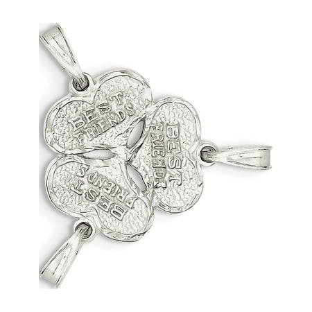 Leslies Fine Jewelry Designer 925 Sterling Silver 3-Piece Best Friends (20x22mm) Pendant (Best Designer Jewelry Brands)