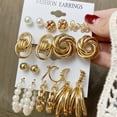 thumbnail image 3 of 18 Pzs Conjunto De Pendientes De Oro Bohemio Para Mujer Joyería Accesorios, 3 of 4