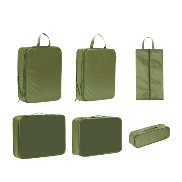 6 cubos de embalaje para organizar equipaje de , bolsa compacta para zapatos, ideal para camping, viajes de negocios, vacaciones, pernoctaciones. verde