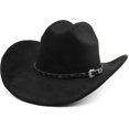 thumbnail image 5 of Big Cowboy Hat for Women and Men, Wide Brim Cattleman Style, Western Cowgirls Beach Hat, Durable Straw Material, 5 of 5