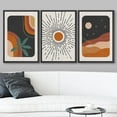 thumbnail image 2 of wall26 Framed Canvas Print Wall Art Set Mid-Century Colorful Sun Moon Landscapes Nature Abstract Illustrations Modern Art Bohemian Decorative for Living Room, Bedroom, Office - 24"x36"x3 Black, 2 of 5