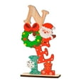 thumbnail image 3 of Decoración de mesa navideña, centro de mesa de Navidad, juguetes decorativos de bricolaje, letrero de letras de madera para vacaciones, decoración, Macarena  Centros de mesa de escritorio, 3 of 8