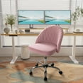 thumbnail image 3 of Homall Vanity Chair, Armless Mid Back Task Chair with Wheels, Adjustable Swivel Fabric Makeup Computer Chair for Bedroom, Living Room, Home Office, Pink, 3 of 13