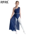 thumbnail image 2 of Vestido de baile lírico de Ballet para niñas, leotardo de gimnasia con falda de malla transparente, patinaje artístico, traje de baile contemporáneo moderno, 2 of 5