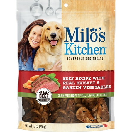 Milo's Kitchen Homestyle Dog Treats, Beef Recipe With Real Brisket & Garden Vegetables, 18-Ounce