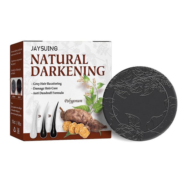 Jaysuing 1Pc Champú Polygonum Multiflorum Jabón Oscurecedor Natural Cabello Gris Recoloración Cabello Dañado C