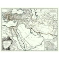 thumbnail image 2 of Vaugondy 14x12 Gold Ornate Wood Framed with Double Matting Museum Art Print Titled - Middle East Alexander the Great - Vaugondy 1757, 2 of 4