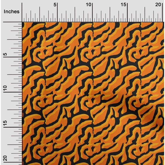 oneOone Cotton Poplin Twill Orange Fabric Animal Skin Fabric For Sewing Printed Craft Fabric By The Yard 56 Inch Wide-14K