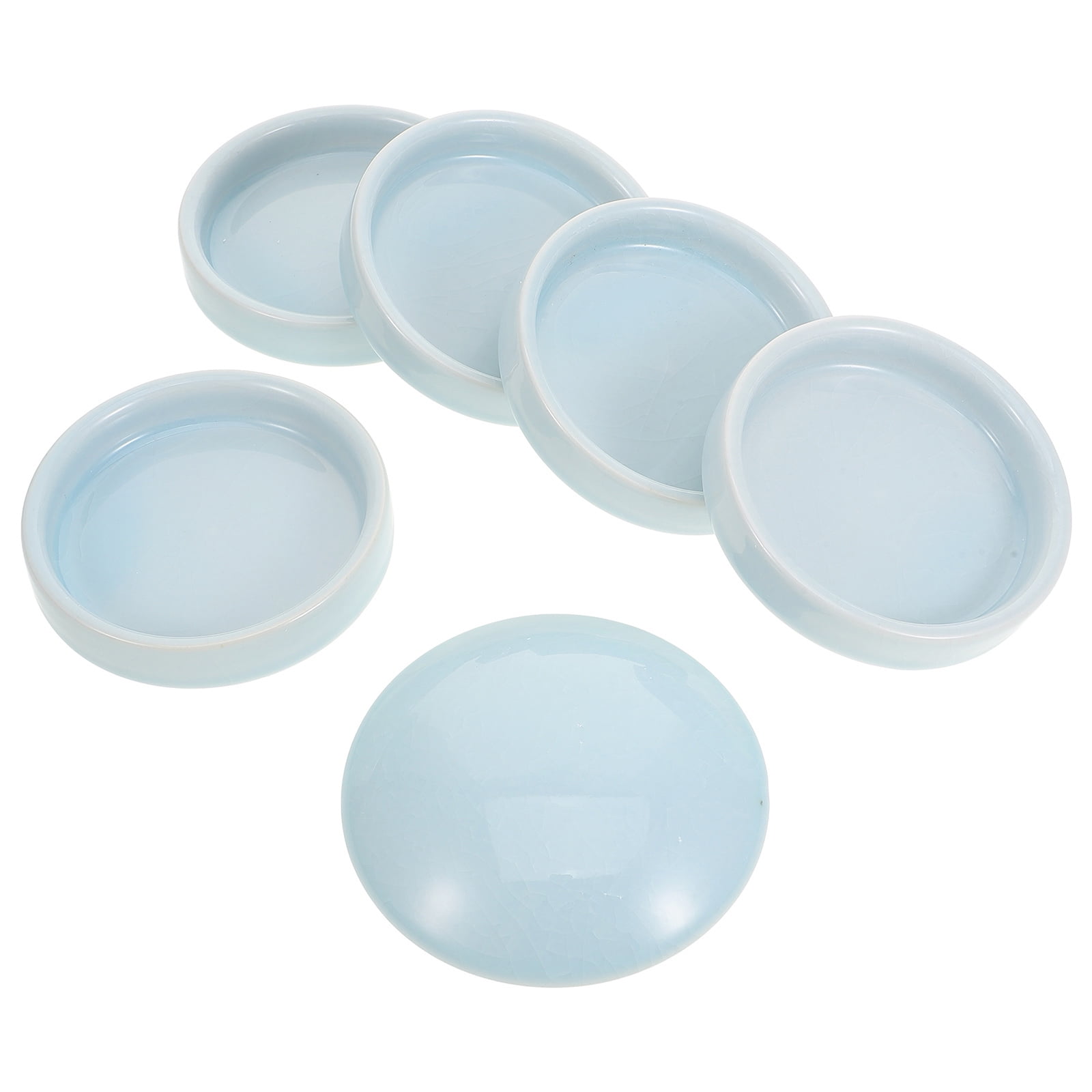 Raindrops Sky- Ceramic Palettes Set of Multi-Layer Stackable Pigment Plates for Efficient Paint Storage and Mixing