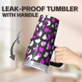 thumbnail image 5 of Leopard 20oz Stainless Steel Tumbler with Handle and Straw – Insulated Travel Cup with Sliding Lid, 360° Full Wrap Printed Mug for Home, Outdoor & Sports Use, 5 of 6