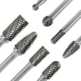 thumbnail image 3 of Skywee Carbide Burr Set 1/4 Inch Shank Diameter Double Cut Rotary Files Metal Grinding Polishing Carving Tool Drill Bits for Die Grinder Kits 8pcs, 3 of 9