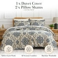 thumbnail image 2 of Southshore Fine Living, Inc. Persia Collection Oversized King Duvet Cover Set, Printed Duvet Cover 3-Piece, Two Matching Shams (108 in Wide x 98 in Long), Indigo Blue, King/California King, 2 of 9