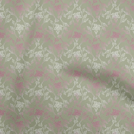 

oneOone Georgette Viscose Pear Green Fabric Leaves Craft Projects Decor Fabric Printed By The Yard 42 Inch Wide-aB