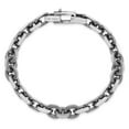 thumbnail image 3 of Auriga Fine Jewelry 925 Sterling Silver Men's Antiqued Brushed Cable/Twisted Rolo Bracelet 8.5 inch, 3 of 5