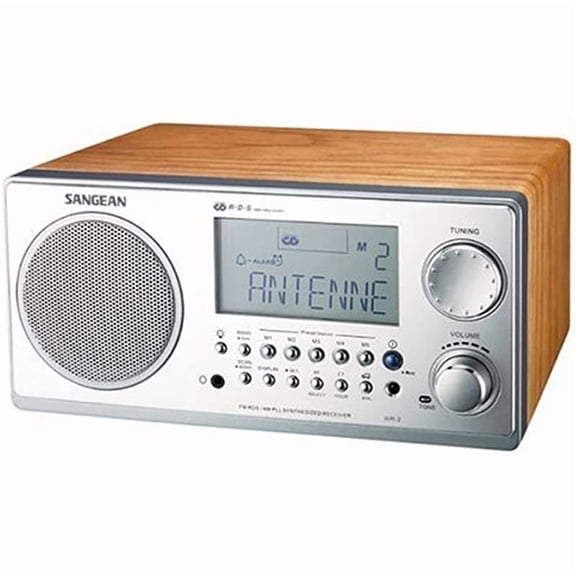 Sangean WR-2 AM / FM-RBDS Wooden Cabinet Digital Tuning Radio (Walnut)