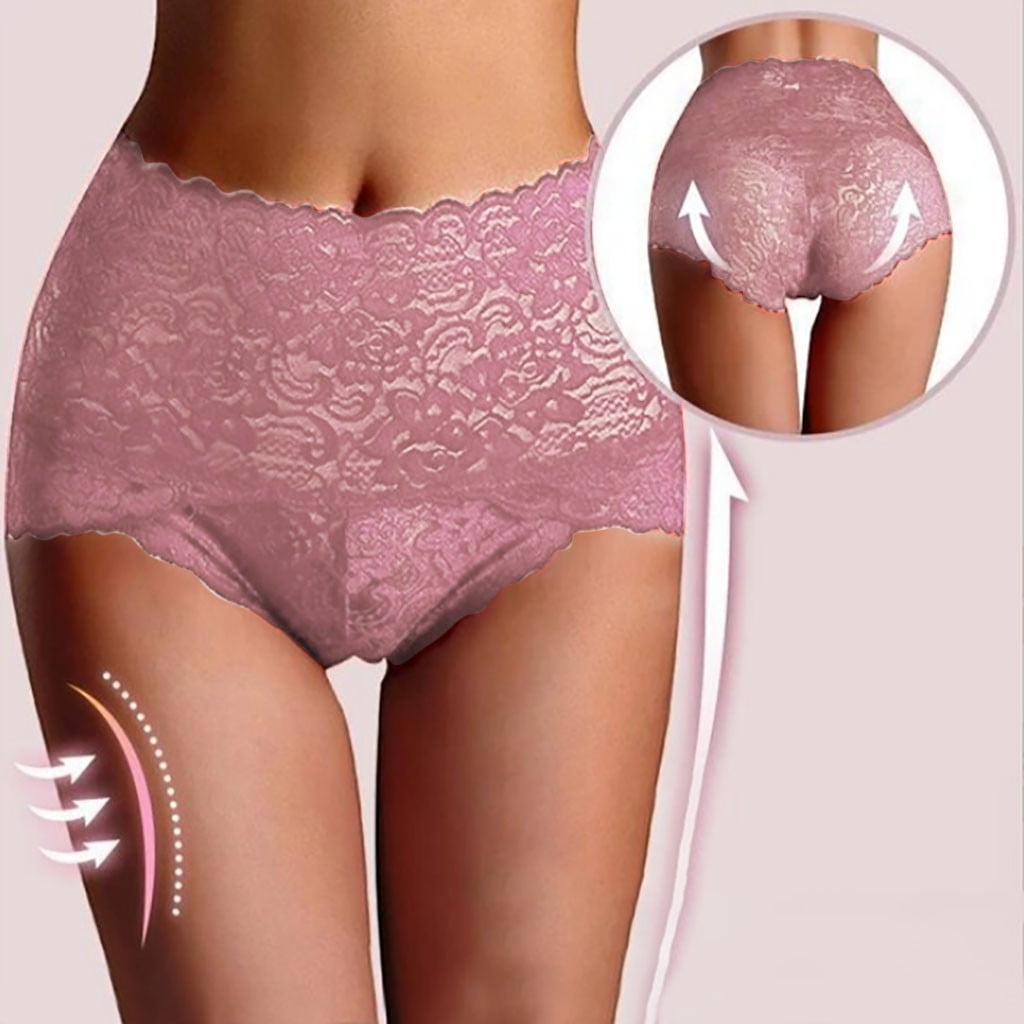 Puntoco Plus Size Clearance Briefs,Women'S Lingerie Seamless Briefs Lace  Panties Thong Underwear Beige 