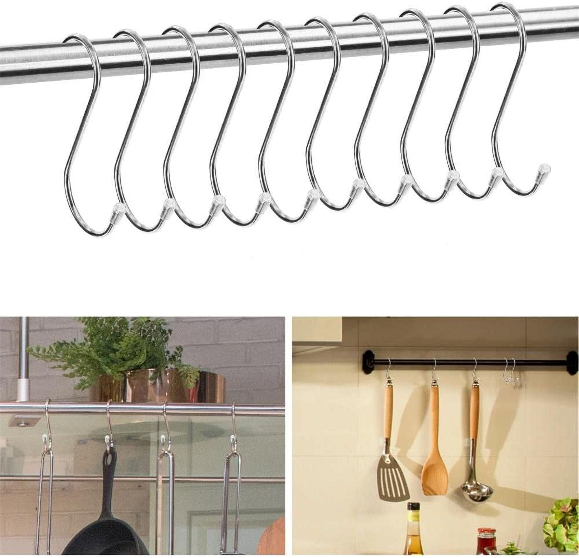 Heavy Duty S Hooks, Stainless Steel S Shaped Hooks for Hanging Kitchenware  Pan Pots Utensils Closet Clothes Bags Towels Plants Kitchen Hooks Hanger, 3  inch(10 PCS) 