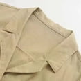 thumbnail image 4 of HAPIMO Women's Wide Leg Cotton Linen Jumpsuit Relaxed Solid Button Short Sleeve Lapel Trousers Fashion Casual Daily Yellow L, 4 of 8