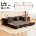 thumbnail image 3 of ATHOPE 78.7" Folding Convertible Sofa Bed, Oversized Corduroy Upholstered Boneless Couch, Loveseat Sleeper with Pull Out Bed, Floor Sofa Modular Futon Couch for Living Room Bedroom Lounge, Coffee, 3 of 13