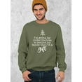 thumbnail image 2 of Christmas I'm a Gift Gonna Lay Under The Tree Shirt Crewneck Sweatshirt, 3XL, Military, 2 of 6