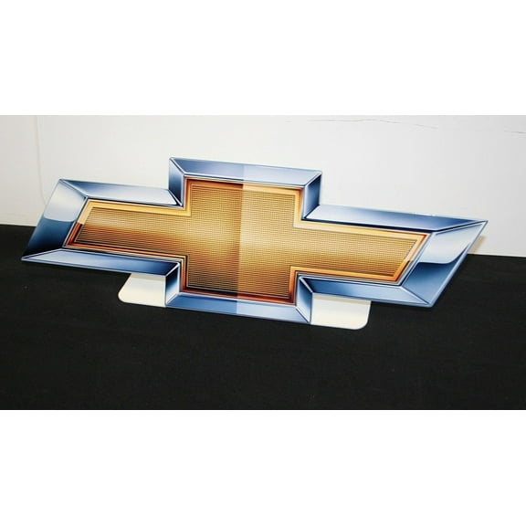 Chevrolet Bowtie Free Standing Metal Sign - 18" x 6"