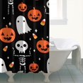 thumbnail image 4 of Halloween Pumpkin Skull Pattern Shower Curtain 72"x72" ,Bathroom Decorative Shower Curtains Set with 12 Hooks,Modern Waterproof Washable Shower Curtain, 4 of 6