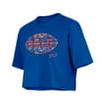 thumbnail image 2 of Girl's New Era Royal Buffalo Bills Flip Sequin Boxy T-Shirt, 2 of 4