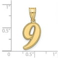 thumbnail image 2 of Auriga 14K Yellow Gold Polished Script Number 9 Pendant for Women (L-17.95mm, W-10.68mm), 2 of 4