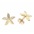 thumbnail image 2 of 14K yellow gold Hawaiian diamond cut 10mm sea star starfish stud earrings, 2 of 3