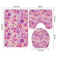 thumbnail image 3 of Lightpink Daisy Flower Purple Blooms Pattern Bathroom Rugs Sets 3 Piece,Toilet Cover Set,Absorbent Non Slip Bathroom Mats Sets with U-Shaped Contour Rug Toilet Rug Set, 3 of 5
