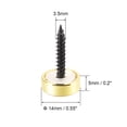 thumbnail image 2 of Mirror Screws, Decorative Cap Fasteners Cover Nails, Electroplated, Bright Golden 14mm/0.55" Brass 12 pcs, 2 of 3