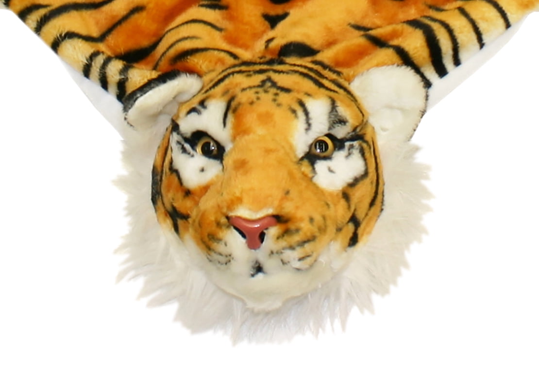 Plush Pal Soft & Fluffy Orange Tiger Rug Throw Stuffed Animal Toy