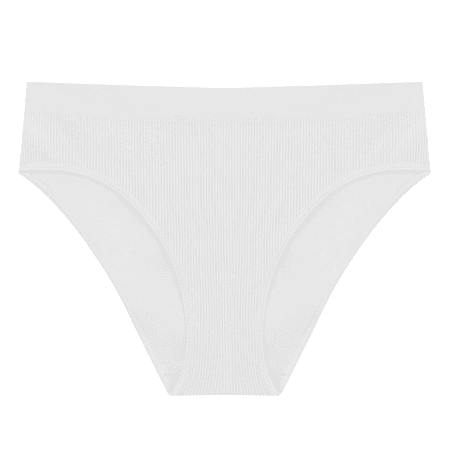 Fulorrnie Underwear for Women Comfort Cheeky Sport Breathable Panties Seamless High Waist Banded Stretchable Panty White L
