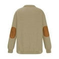 thumbnail image 3 of Miluxas Men Zipper Style Solid Color Stand Collar Long Sleeves Small Squares Sweater Khaki, 3 of 6
