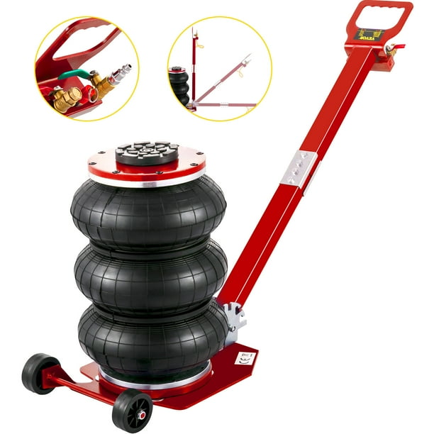 VEVOR Bag Air Jack 6600lbs Capacity, Folding Rod Fast Lifting, Pneumatic Jack Quick Lift 3t, Pneumatic Car Jack with Two Wheels for Quick Car Lifting Jack Repair(RED) - Walmart.com