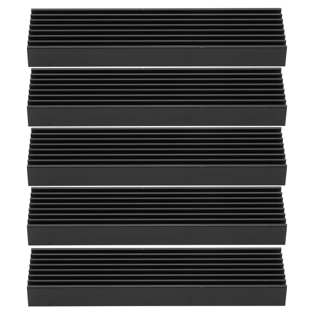 5Pcs Heat Sink Black Aluminum Radiators for CPU Amplifiers Modules PCBs Q25 x 10 x 100