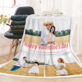 thumbnail image 5 of Custom Blanket with Photos and Text Customized Blanket Personalized Flannel Throw Blankets for Adult Kid Birthday Christmas Halloween Mothers Fathers Valentines Day Gift. (5 Photos, 48X32inch), 5 of 6
