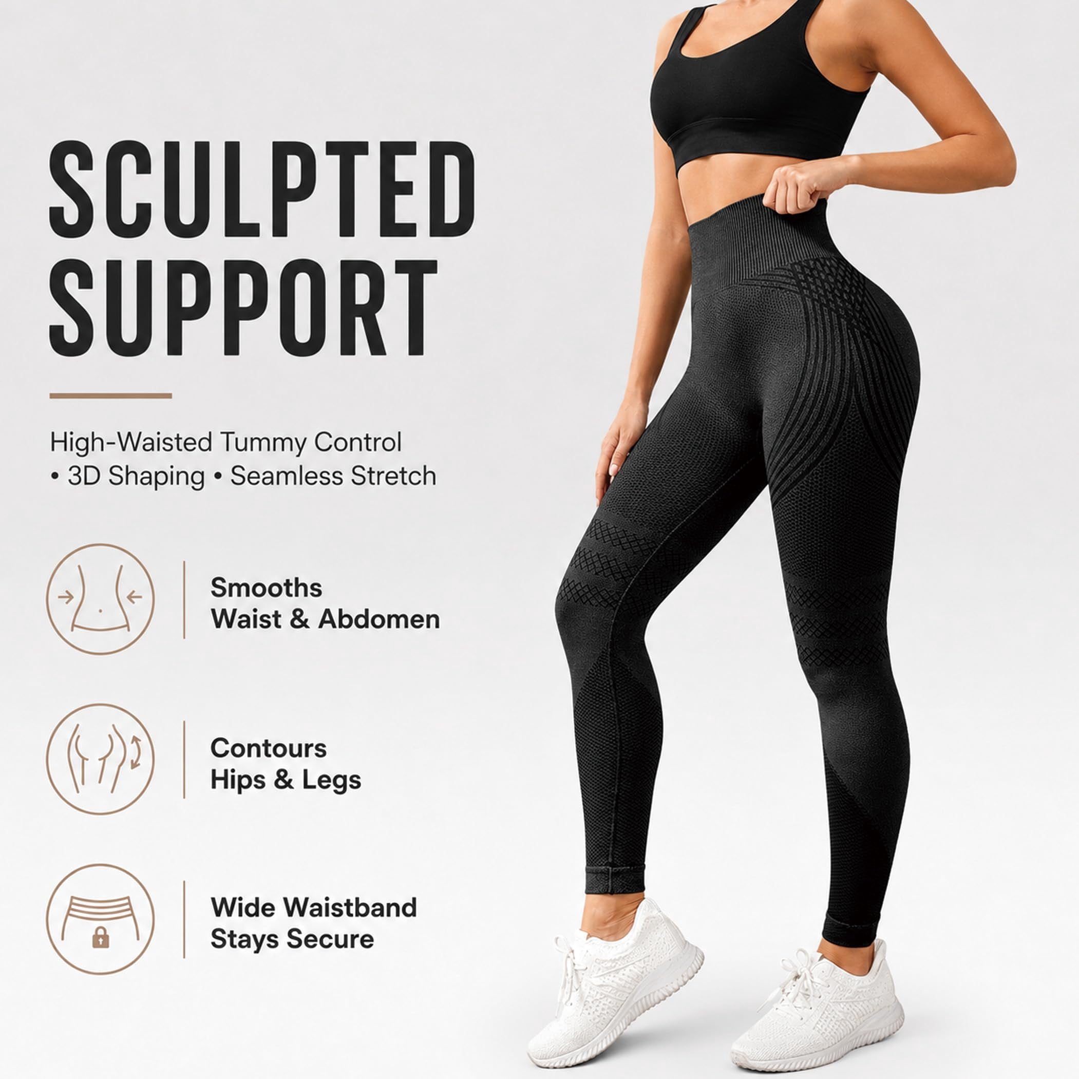 Ionix Labs 3D Anti Cellulite Leggings Compression for Women Workout Yoga
