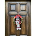 thumbnail image 2 of Christmas Wreath Welcome Snowman Sign Plush Winter Holiday Decor Front Door Wall Hanging Indoor Outdoor 18" x 12" (With Short Hat), 2 of 8