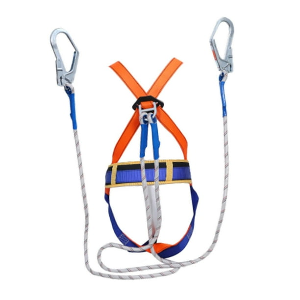 Arnés de escalada,Arnés de escalada de cuerpo completo,equipo de protección contra caídas,Cinturón de escalada Equipo de trabajo ajustable,Arnés de seguridad para gran Gancho doble 3m