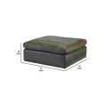 thumbnail image 5 of Benzara Oversized Accent Ottoman with Leatherette and Cushioned Top, Gray, 5 of 5