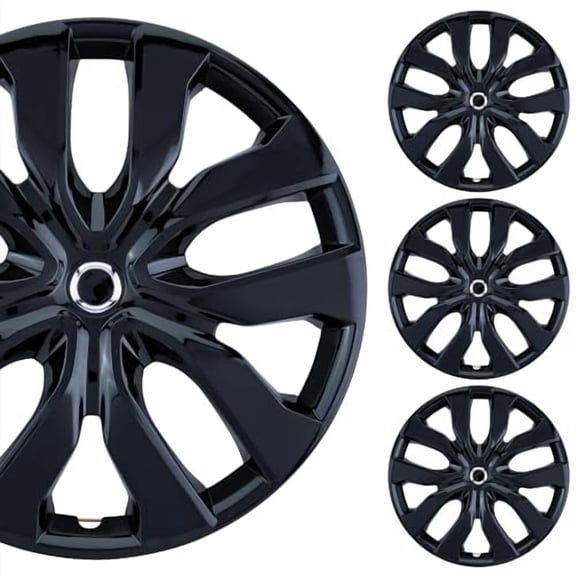 PacRim PRT-1052-17MBK 17" Nissan Rogue Style Matte Black Wheel Cover Set