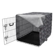 thumbnail image 3 of Floral Dog Crate Cover, Spring Petals Inspirational Branches Mother Nature Japanese Botany, Easy to Use Pet Kennel Cover for Medium Large Dogs, 35" x 23" x 27", Pale Peach Vermilion, by Ambesonne, 3 of 6