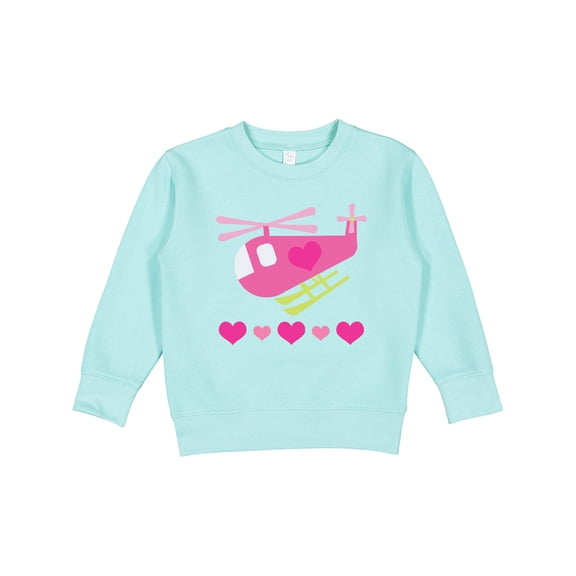 Inktastic Valentine Pink Heart Helicopter Toddler Sweatshirt