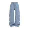 thumbnail image 6 of FDDMis Baggy Jeans Y2k Barrel Jeans Yoga Pants with Pockets Party Teen Clothes for Girls Ages 13-15 Western Baby Girl Clothes Size 5 Girls Clothes, Light Blue 12 Years, 6 of 8