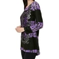 thumbnail image 6 of STARVNC Women Long Sleeve Boho Printing Colorblock Splice Tunic Top, 6 of 7