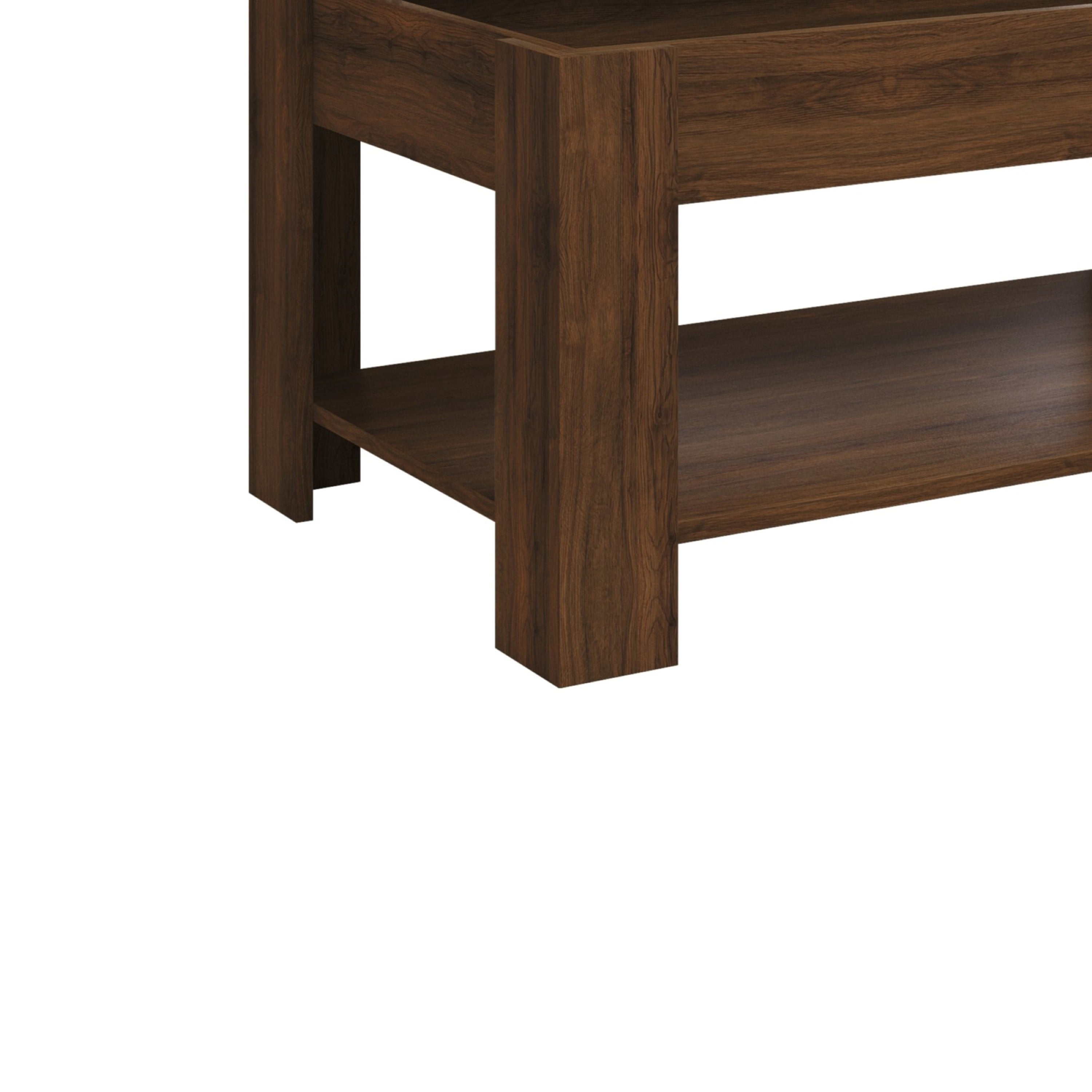 Home Design Magnolia 3-Piece Coffee Table Set with Lift-Top Coffee Table and 2 End Tables, Hidden Storage, Modern Living Room, Brown