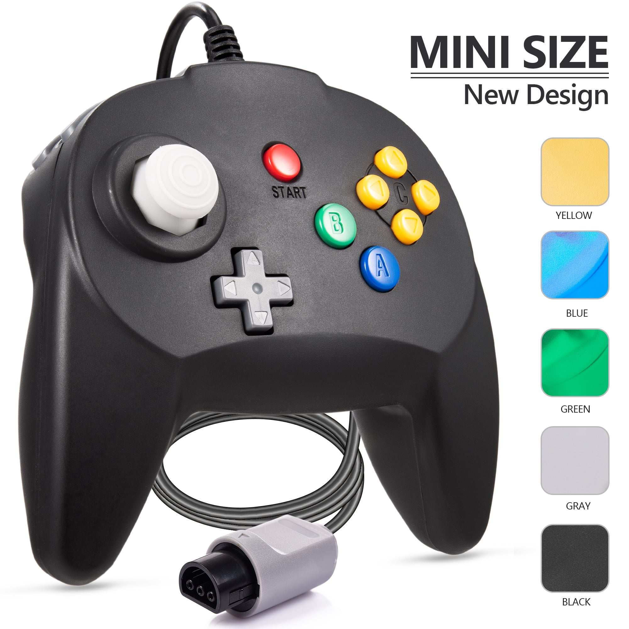 discretie draaipunt kandidaat Miadore N64 Mini Controller, Wired Mini N64 Controller Gamepad Remote for  N64 Console Video Games System（Black） - Walmart.com