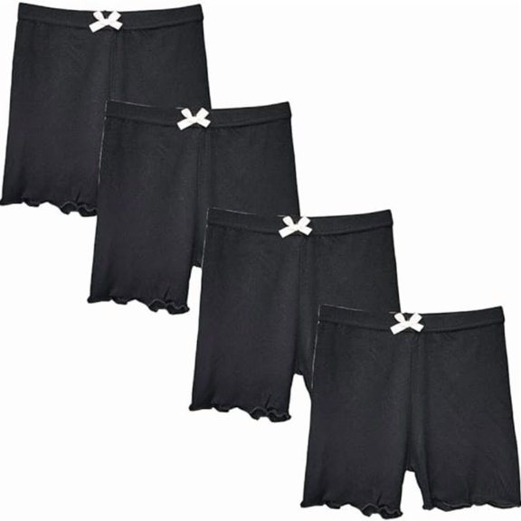 4 Pack Girls Shorts Toddler Little Girls Big Girls Dance Bike Play Shorts Under Dress Skirt School Uniform Underpants Gym Sports for 3-12Years